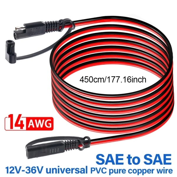SAE to SAE extension cable for solar panel and battery charger