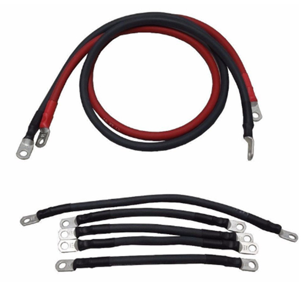 Pure Copper Vehicle Battery Cable with Lugs Red Black