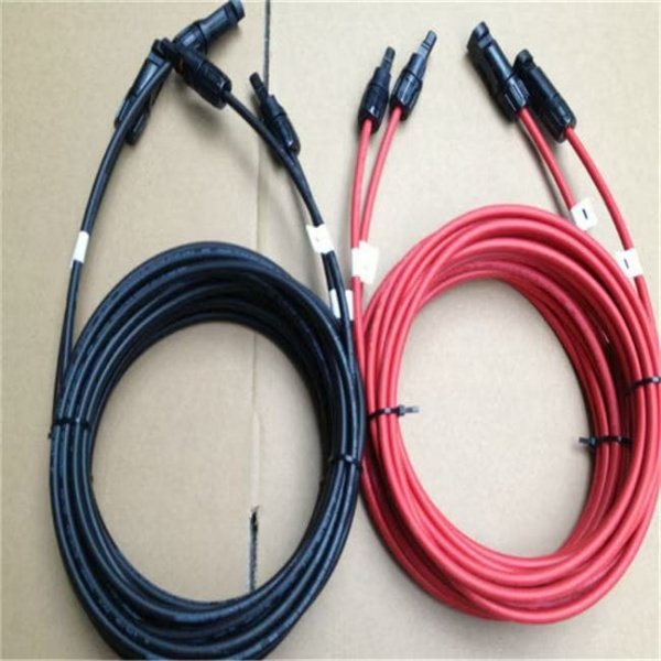Red and black solar extension cable with MC4 connectors